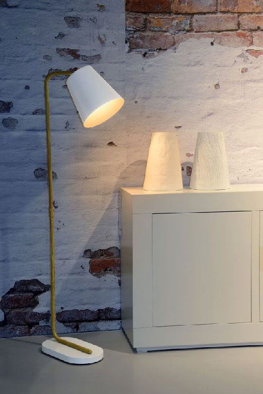Lucide CONA - Floor Lamp - White / Wood - E27 - 1 x 60W max. (excl.)